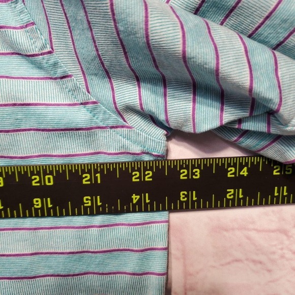 Peter Millar Polo Shirt Mens Large Blue Striped 100% Cotton Golf Short Sleeve - Picture 8 of 13